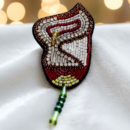 Handmade Jewelry Swan Beaded Brooch Pin